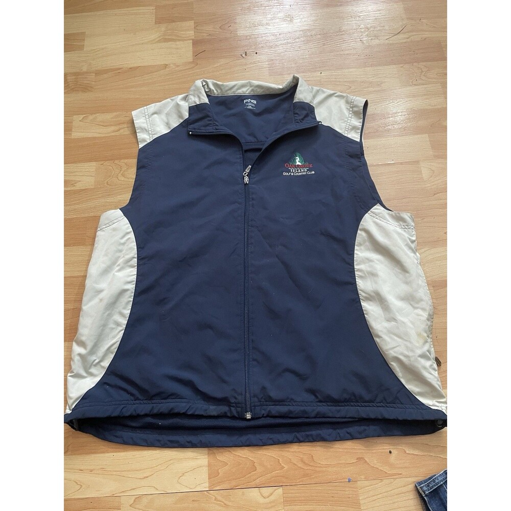 Ping XXL Navy Full Zip Golf Vest - Oak Grove Island Golf Club Embroidered